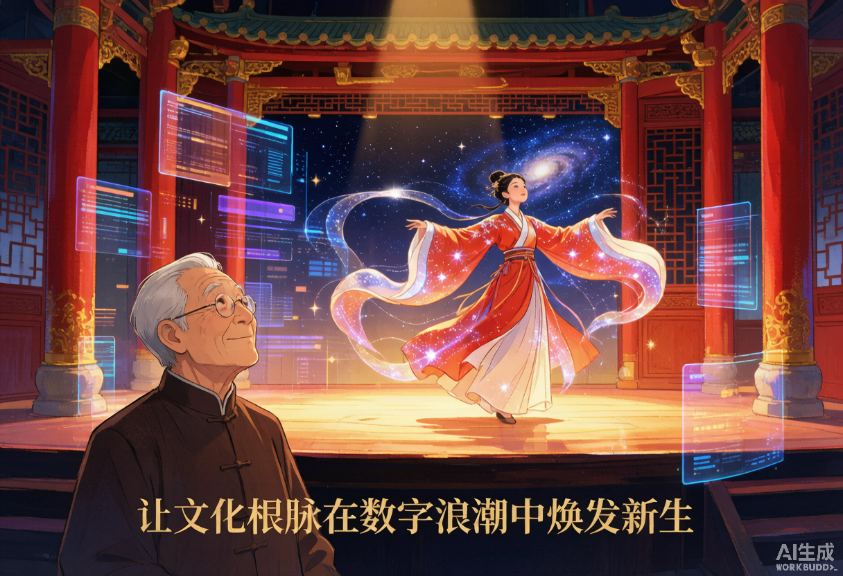 常至献戏台：少年在戏台演绎，长者含泪观赏